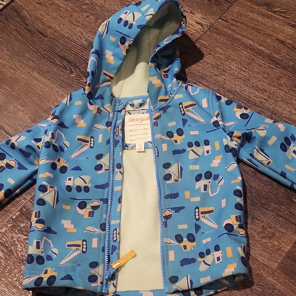 Cat & Jack Blue Construction Theme Raincoat